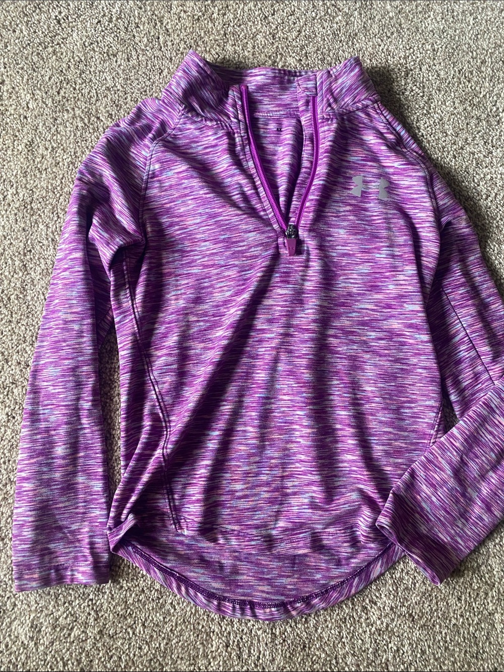 Under Armour Purple Space-Dye Quarter Zip Pullover